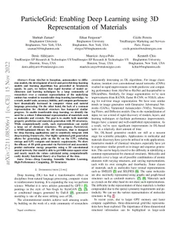 ParticleGrid: Enabling Deep Learning using 3D Representation of
  Materials