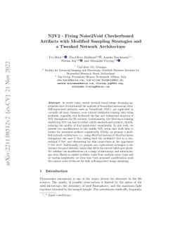 N2V2 -- Fixing Noise2Void Checkerboard Artifacts with Modified Sampling
  Strategies and a Tweaked Network Architecture