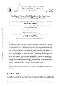 Searching for Carriers of the Diffuse Interstellar Bands Across
  Disciplines, using Natural Language Processing