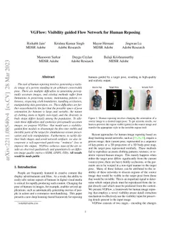 VGFlow: Visibility guided Flow Network for Human Reposing