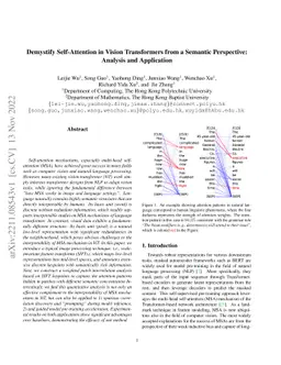 Demystify Self-Attention in Vision Transformers from a Semantic
  Perspective: Analysis and Application