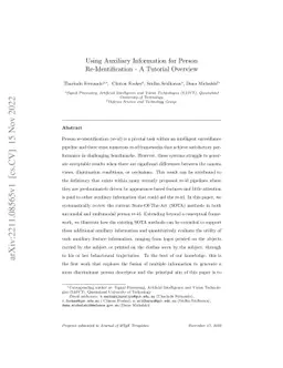 Using Auxiliary Information for Person Re-Identification -- A Tutorial
  Overview