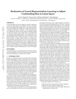 Realization of Causal Representation Learning to Adjust Confounding Bias
  in Latent Space