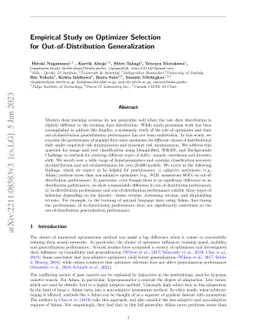 Empirical Study on Optimizer Selection for Out-of-Distribution
  Generalization