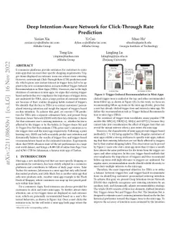 Deep Intention-Aware Network for Click-Through Rate Prediction