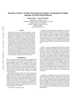 #maskUp: Selective Attribute Encryption for Sensitive Vocalization for
  English language on Social Media Platforms