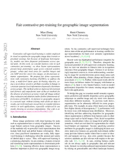 Fair contrastive pre-training for geographic image segmentation