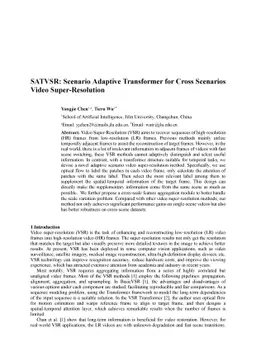 SATVSR: Scenario Adaptive Transformer for Cross Scenarios Video
  Super-Resolution