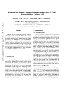 Exploring State Change Capture of Heterogeneous Backbones @ Ego4D Hands
  and Objects Challenge 2022