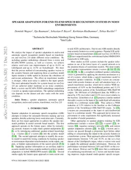 Speaker Adaptation for End-To-End Speech Recognition Systems in Noisy
  Environments