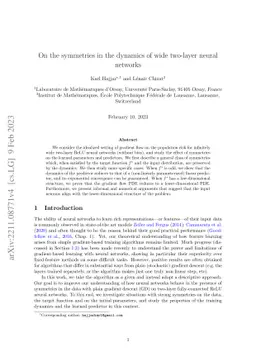 On the symmetries in the dynamics of wide two-layer neural networks