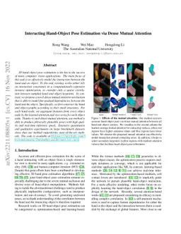 Interacting Hand-Object Pose Estimation via Dense Mutual Attention