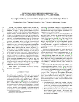 Improving Speech Emotion Recognition with Unsupervised Speaking Style
  Transfer