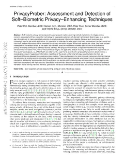 PrivacyProber: Assessment and Detection of Soft-Biometric
  Privacy-Enhancing Techniques