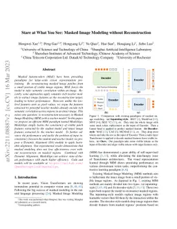 Stare at What You See: Masked Image Modeling without Reconstruction