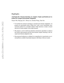 AdaTriplet-RA: Domain Matching via Adaptive Triplet and Reinforced
  Attention for Unsupervised Domain Adaptation