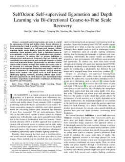 SelfOdom: Self-supervised Egomotion and Depth Learning via
  Bi-directional Coarse-to-Fine Scale Recovery