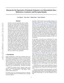 Reasons for the Superiority of Stochastic Estimators over Deterministic
  Ones: Robustness, Consistency and Perceptual Quality
