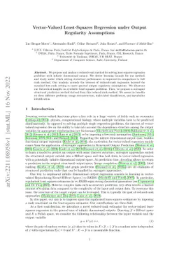 Vector-Valued Least-Squares Regression under Output Regularity
  Assumptions