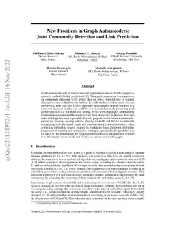 New Frontiers in Graph Autoencoders: Joint Community Detection and Link
  Prediction