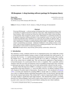 DLKoopman: A deep learning software package for Koopman theory
