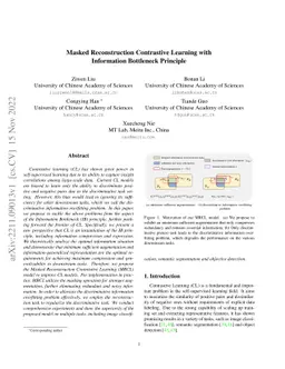 Masked Reconstruction Contrastive Learning with Information Bottleneck
  Principle