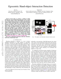 Egocentric Hand-object Interaction Detection