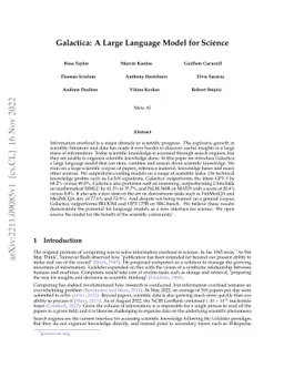 Galactica: A Large Language Model for Science