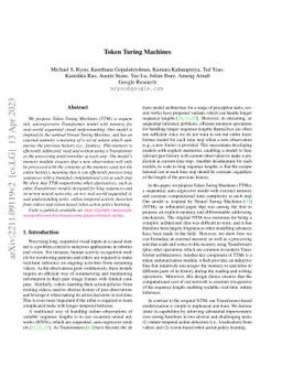 Token Turing Machines