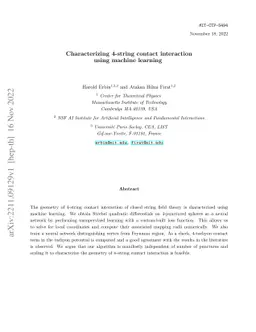 Characterizing 4-string contact interaction using machine learning