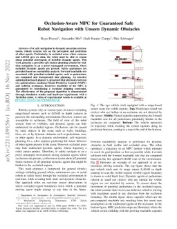 Occlusion-Aware MPC for Guaranteed Safe Robot Navigation with Unseen
  Dynamic Obstacles