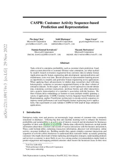 CASPR: Customer Activity Sequence-based Prediction and Representation