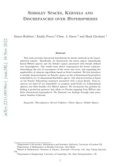 Sobolev Spaces, Kernels and Discrepancies over Hyperspheres