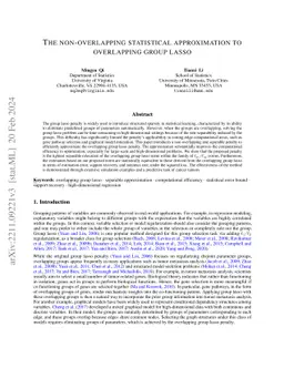The non-overlapping statistical approximation to overlapping group lasso
