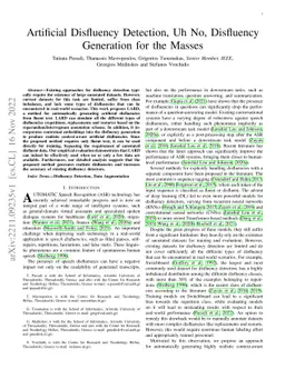 Artificial Disfluency Detection, Uh No, Disfluency Generation for the
  Masses