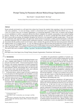 Prompt Tuning for Parameter-efficient Medical Image Segmentation