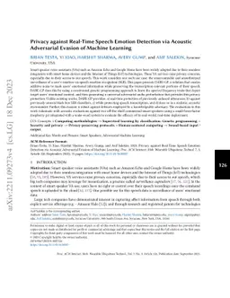 Privacy against Real-Time Speech Emotion Detection via Acoustic
  Adversarial Evasion of Machine Learning