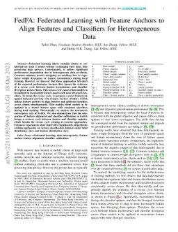 FedFA: Federated Learning with Feature Anchors to Align Features and
  Classifiers for Heterogeneous Data