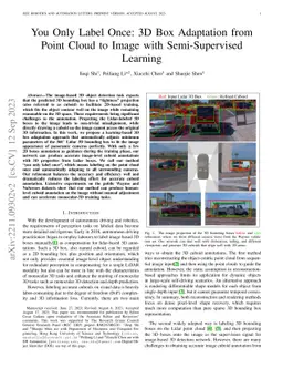 You Only Label Once: 3D Box Adaptation from Point Cloud to Image via
  Semi-Supervised Learning