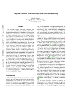 Targeted Attention for Generalized- and Zero-Shot Learning