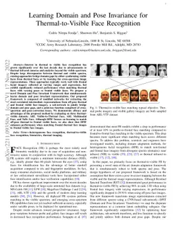 Learning Domain and Pose Invariance for Thermal-to-Visible Face
  Recognition