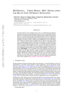 BEVDistill: Cross-Modal BEV Distillation for Multi-View 3D Object
  Detection