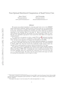 Near-Optimal Distributed Computation of Small Vertex Cuts