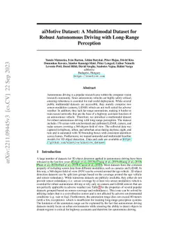 aiMotive Dataset: A Multimodal Dataset for Robust Autonomous Driving
  with Long-Range Perception
