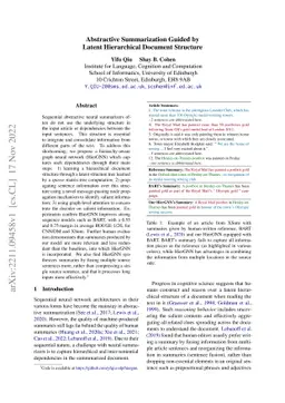 Abstractive Summarization Guided by Latent Hierarchical Document
  Structure