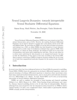 Neural Langevin Dynamics: towards interpretable Neural Stochastic
  Differential Equations