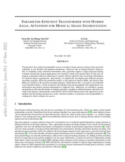 Parameter-Efficient Transformer with Hybrid Axial-Attention for Medical
  Image Segmentation