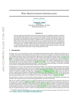 Why Deep Learning Generalizes