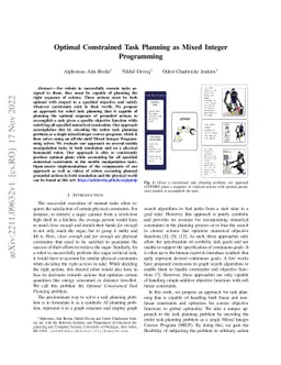 Optimal Constrained Task Planning as Mixed Integer Programming