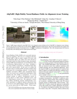 AligNeRF: High-Fidelity Neural Radiance Fields via Alignment-Aware
  Training